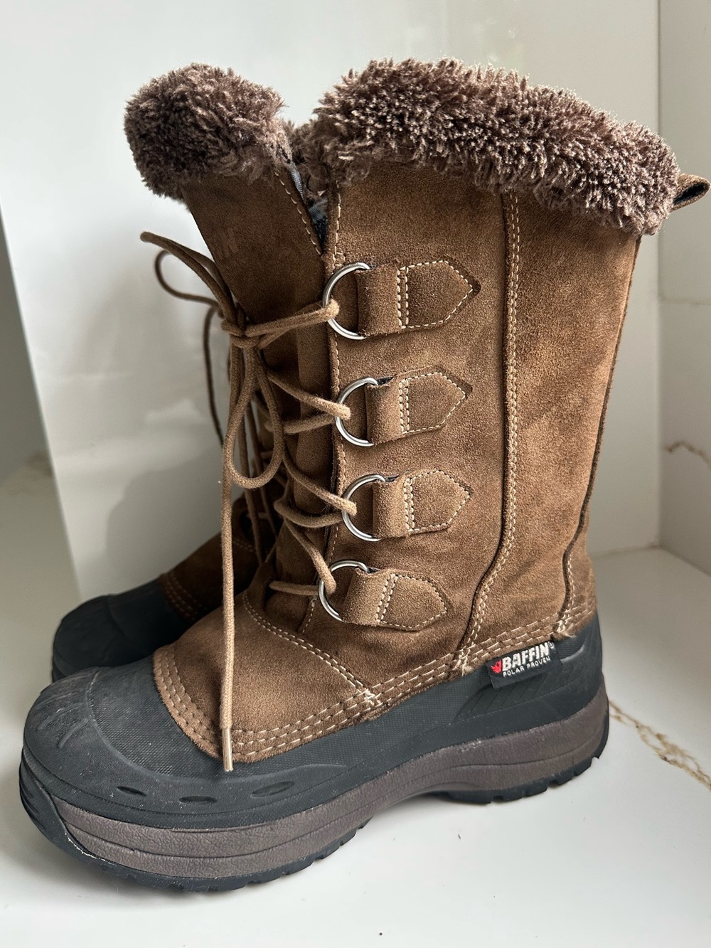 Baffin Chloe Insulated Winter Boots Brown Suede 8